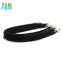 2.6mm black flat Suede cord necklace adjustable with clasps and extenders 19inch Nickel-Free fittings , 100pcs/pack, ZYN0005